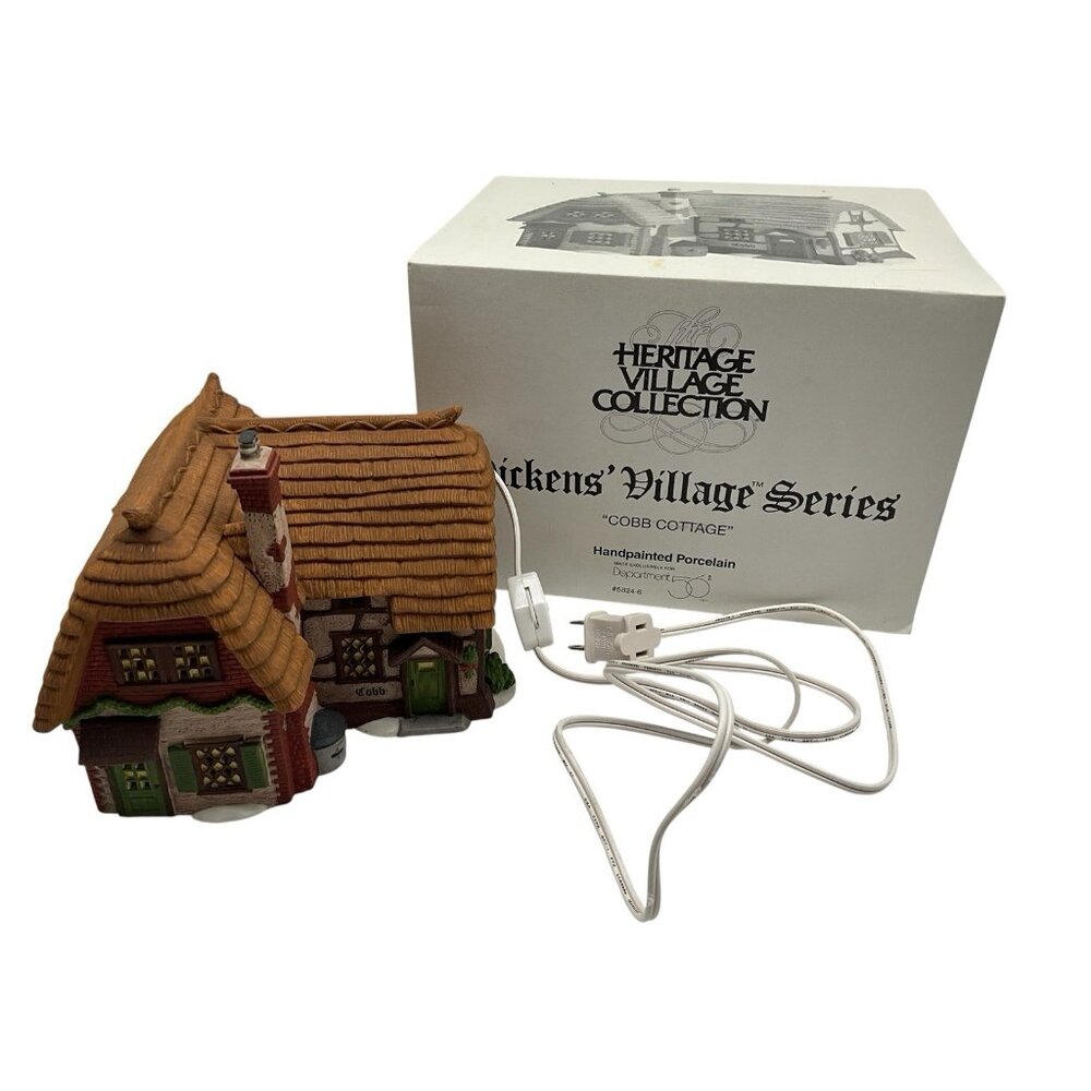 Dept. 56 Dickens Village Cobb Cottage Vintage 1994 Christmas Village Collectible